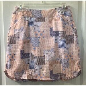 Peter Millar Golf Skirt Womens M Skort Tennis Peach Blue NEW